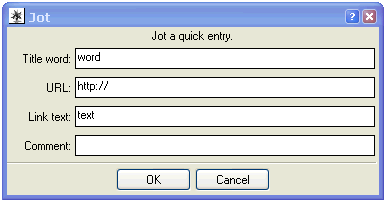 Jot dialog