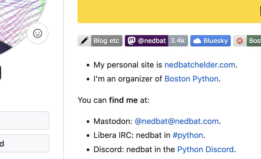 a glimpse of my GitHub profile