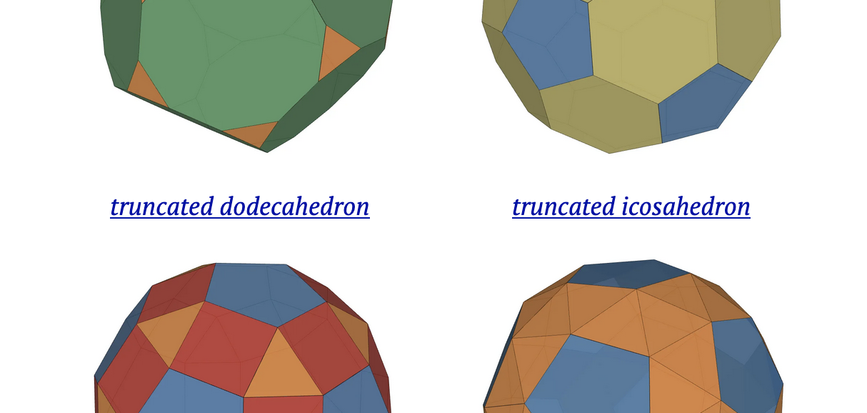 A peek at some Archimedean solids
