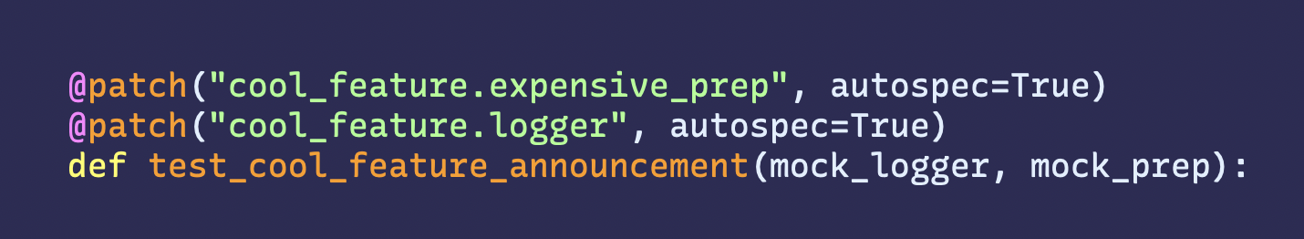 Code showing autospec=True
