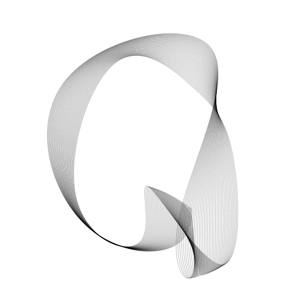 A flowing animation with pointier curves, only one jump at the end