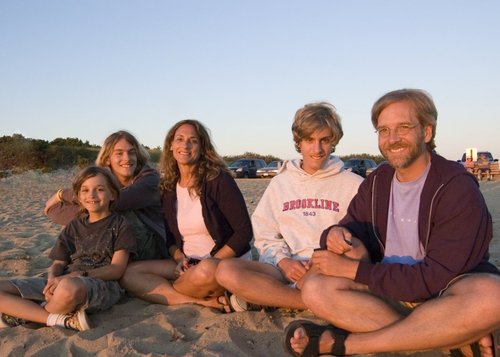 The five of us, on the beach