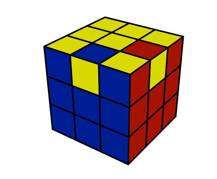 A Rubik's Cube with two edges flipped