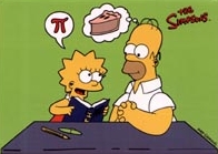 Homer and Lisa discussing pi (or pie)