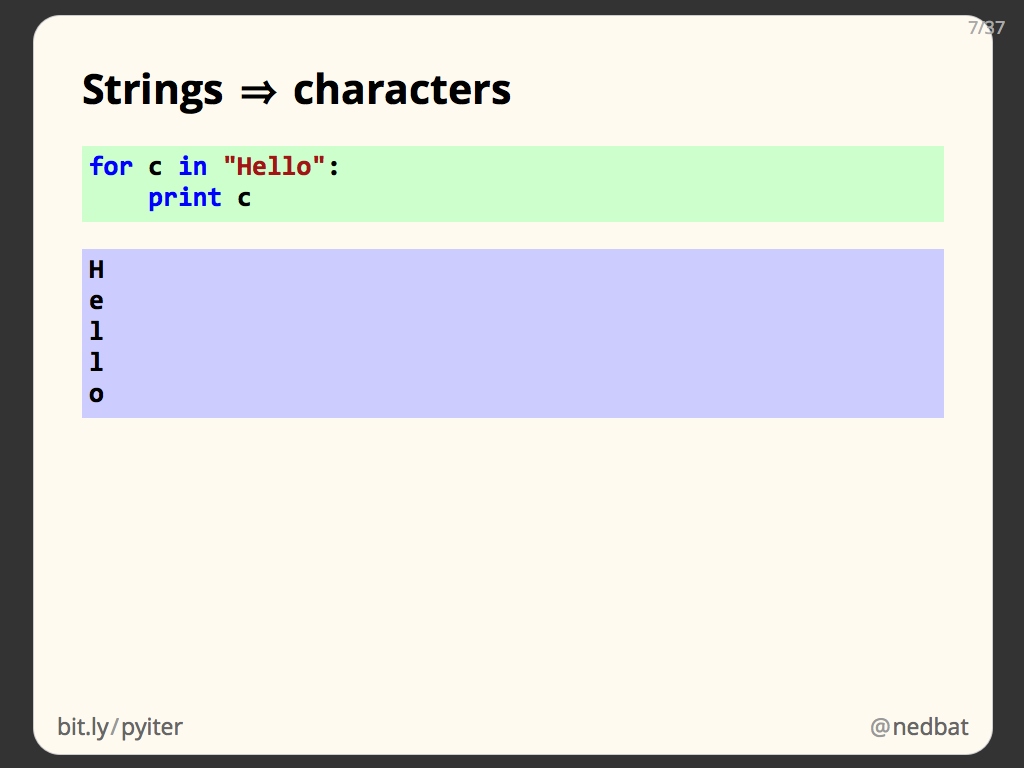 Strings ⇒ characters