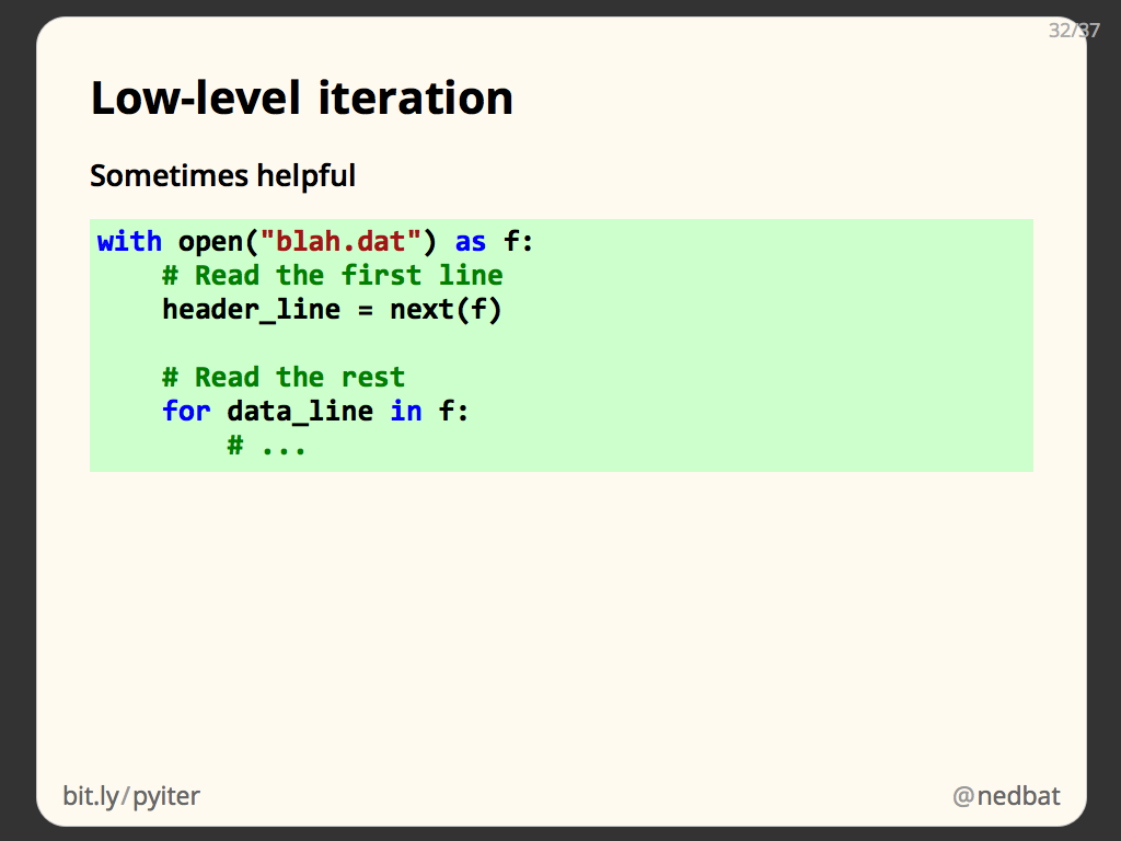 Low-level iteration