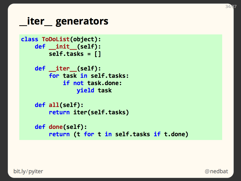 __iter__ generators