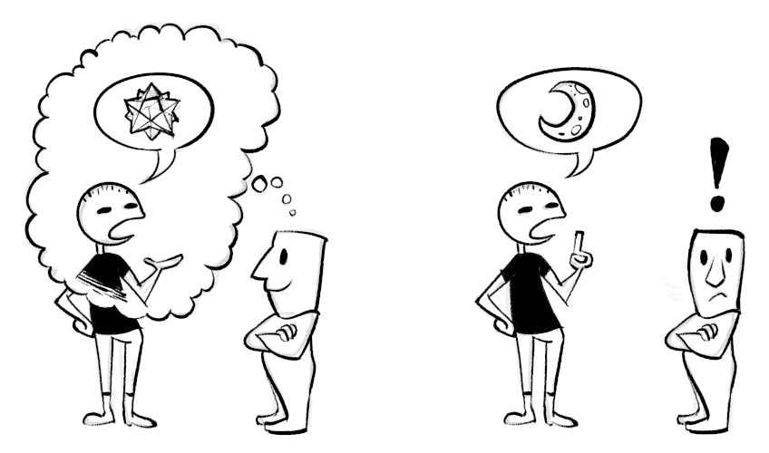 A cartoon of a surprising interaction