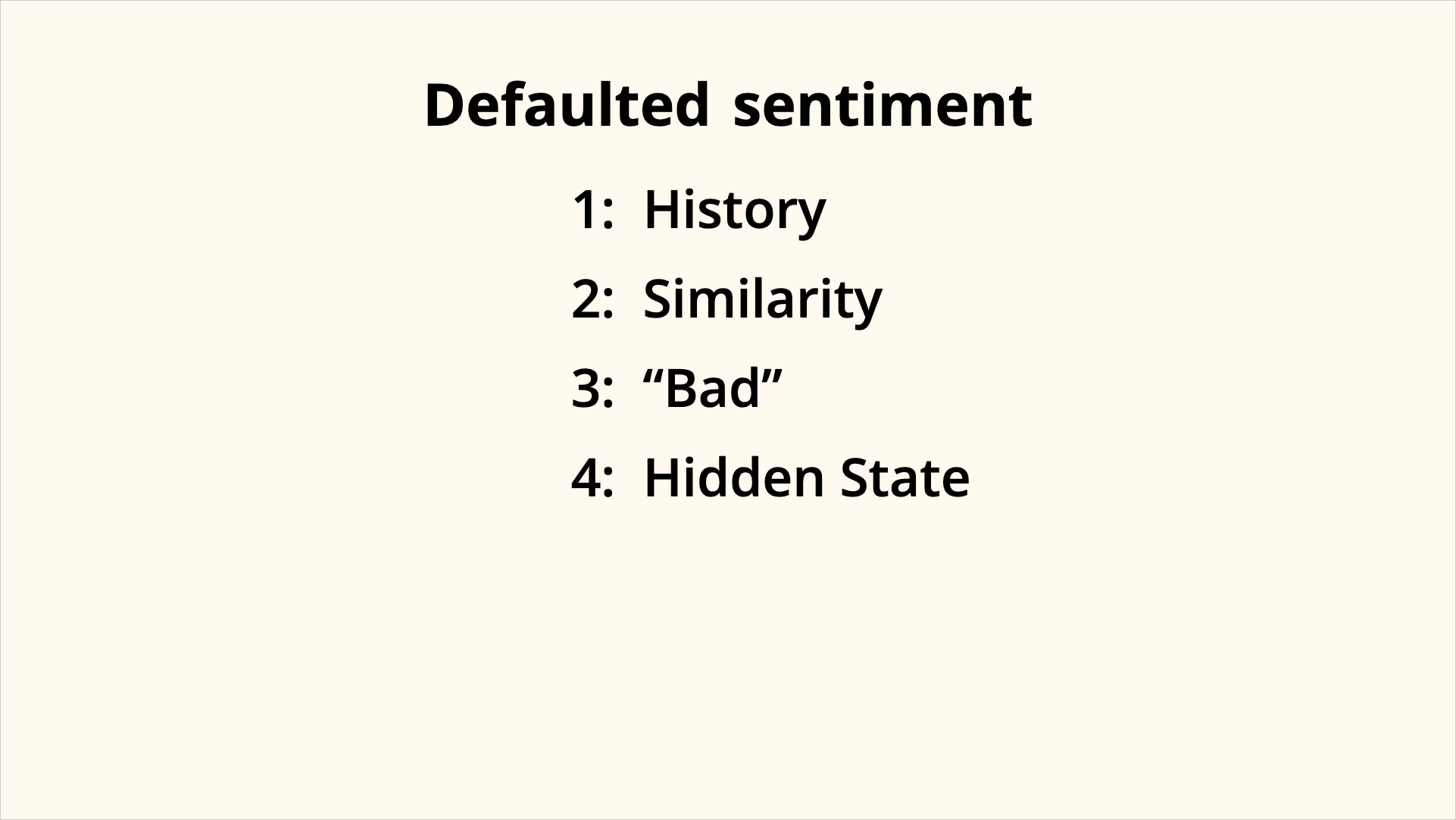 Defaulted sentiment