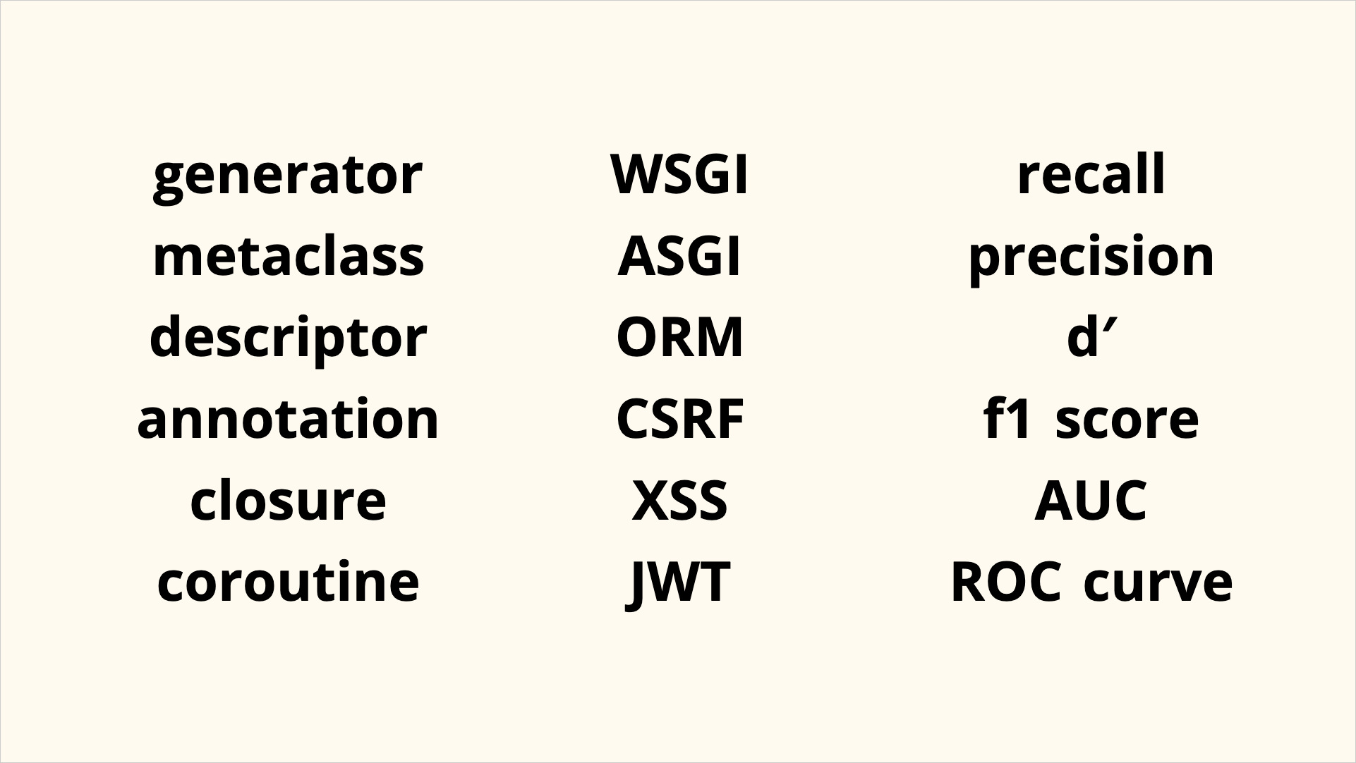 generatormetaclassdescriptorannotationclosurecoroutine