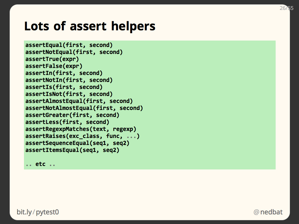 Lots of assert helpers