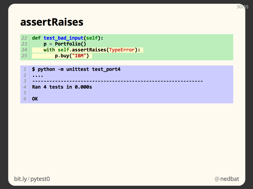 assertRaises