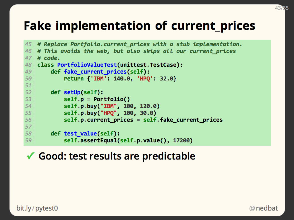 Fake implementation of current_prices