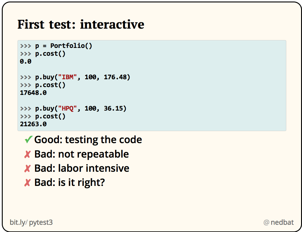 First test: interactive