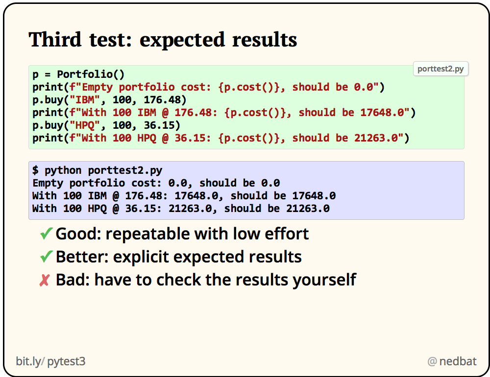 Third test: expected results