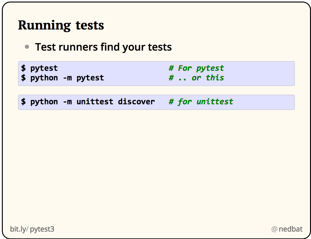 Running tests