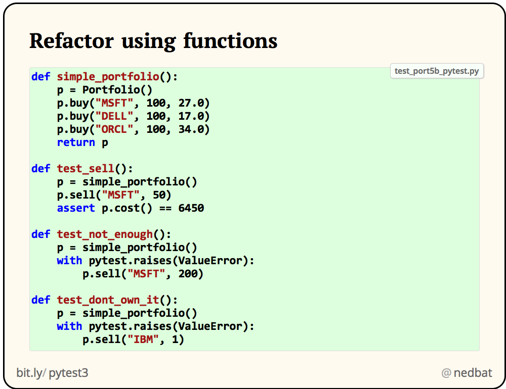 Refactor using functions