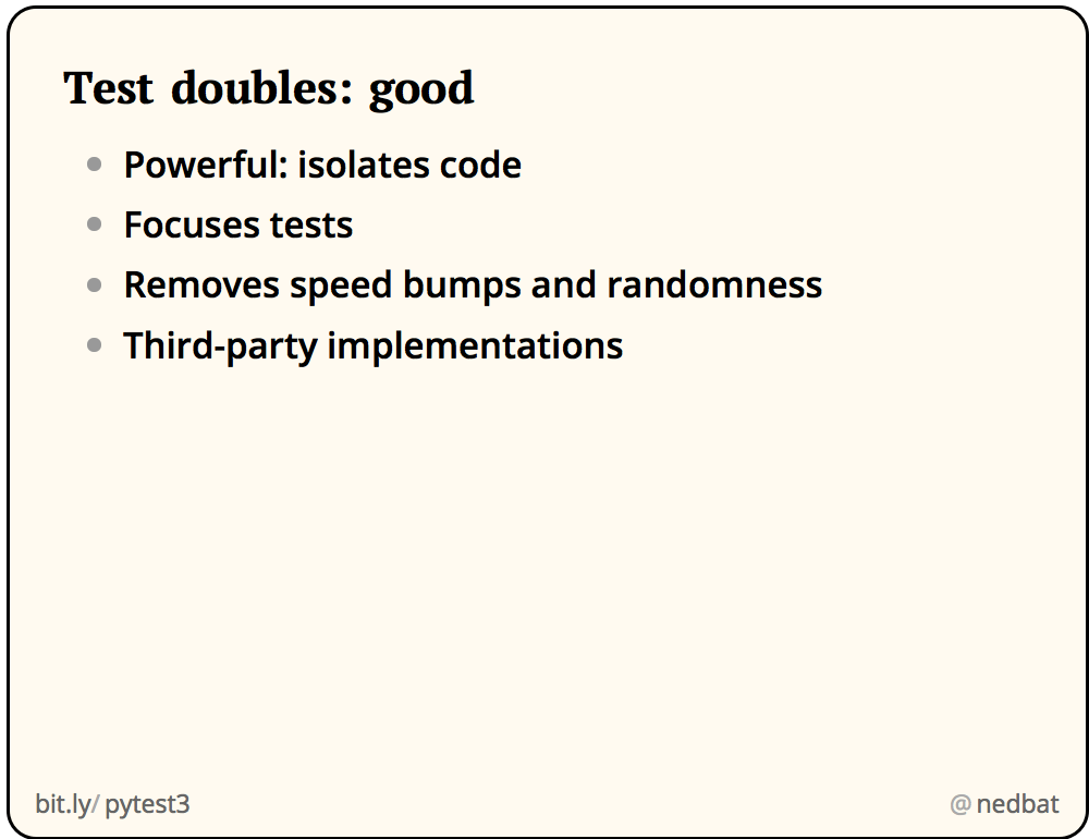 Test doubles: good