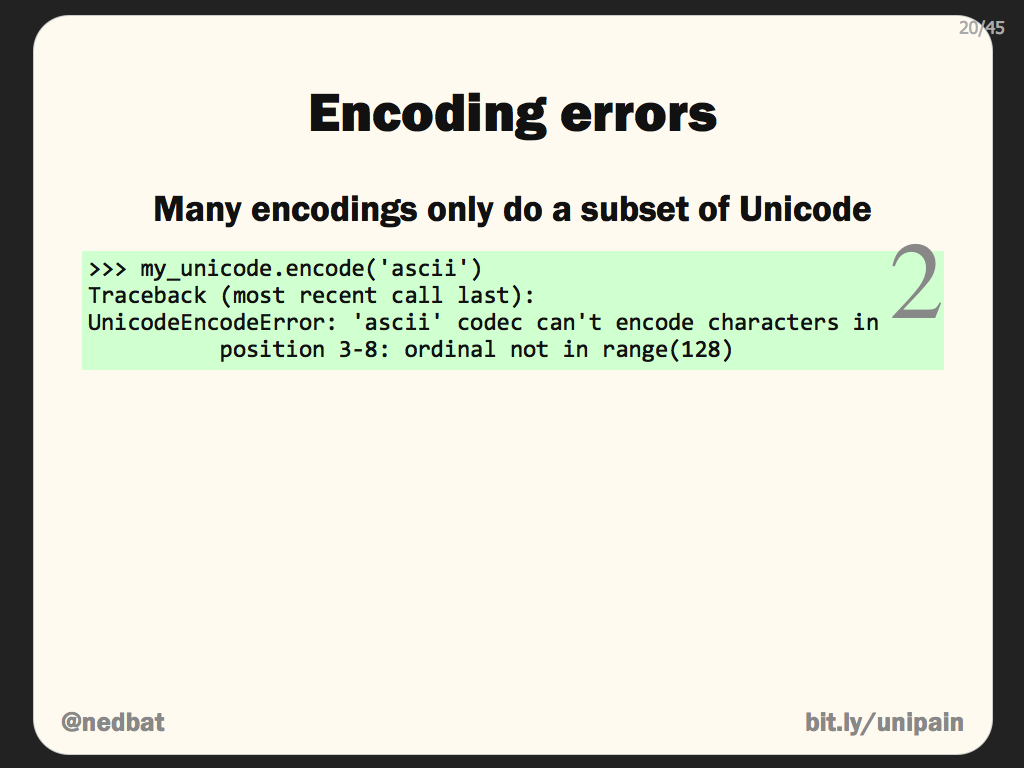 Encoding errors