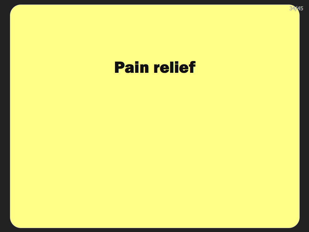 Pain relief